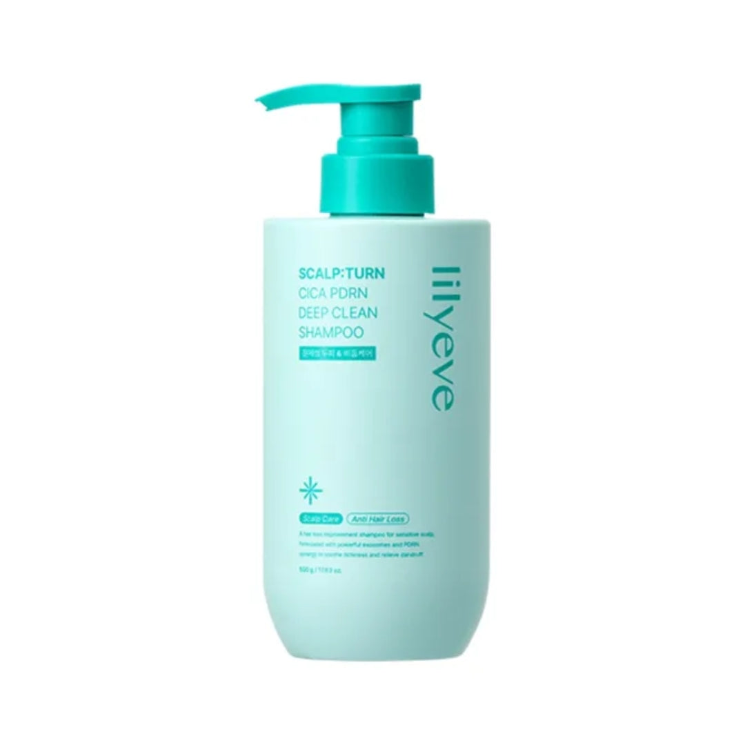 Shampoo de limpieza profunda Scalp Turn Cica PDRN lilyeve
