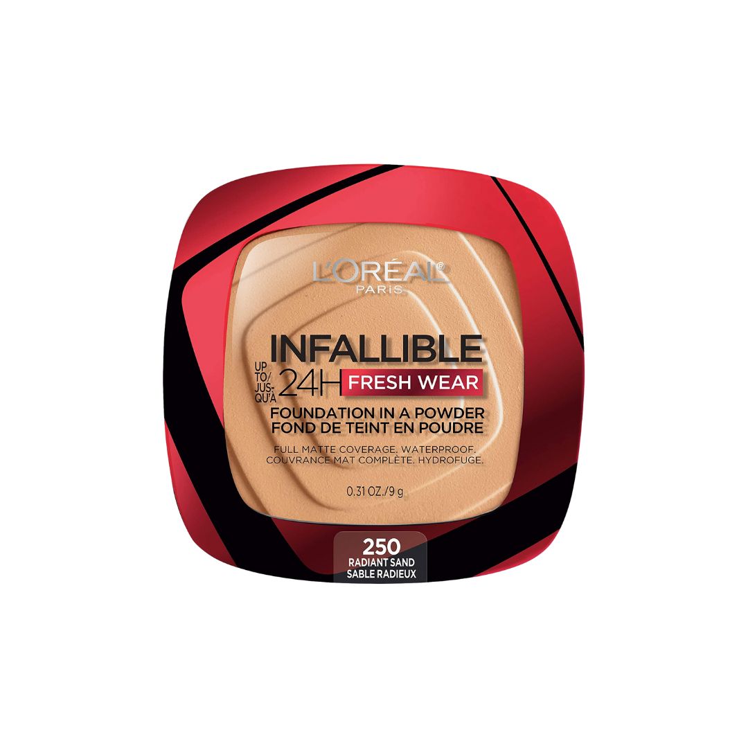Polvo Compacto Infallible a Prueba de Agua 24h larga duración Fresh Wear 9g Loreal Paris
