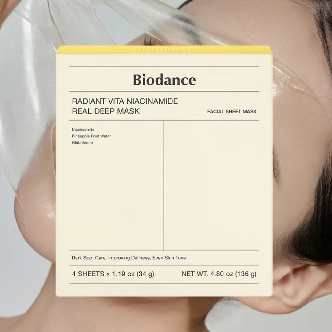 Mascarilla de Colageno profunda Radiant Vita Niacinamide Real Collagen Mask Pack of Biodance