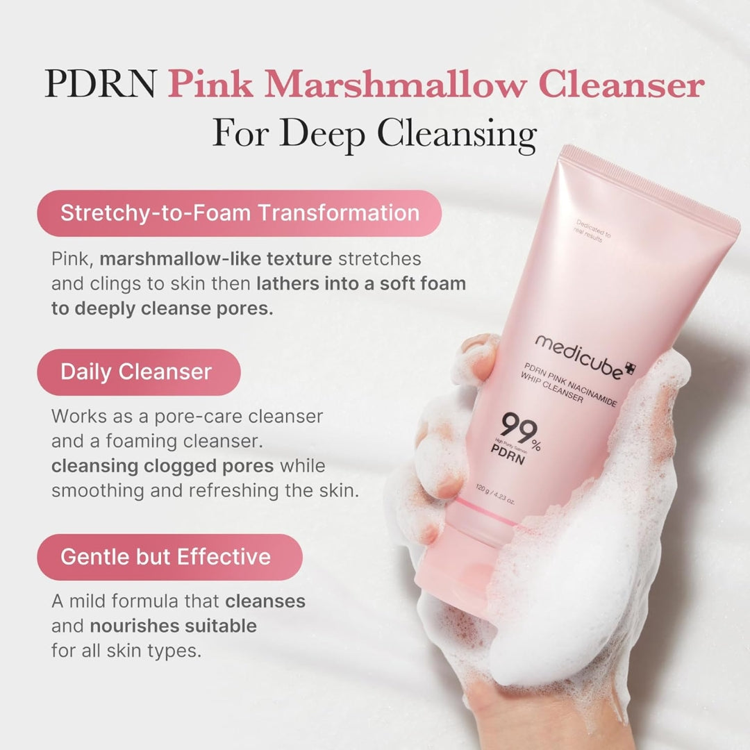 Limpiador Espumoso PDRN Pink Niacinamide Whip Cleanser - 120ml Medicube