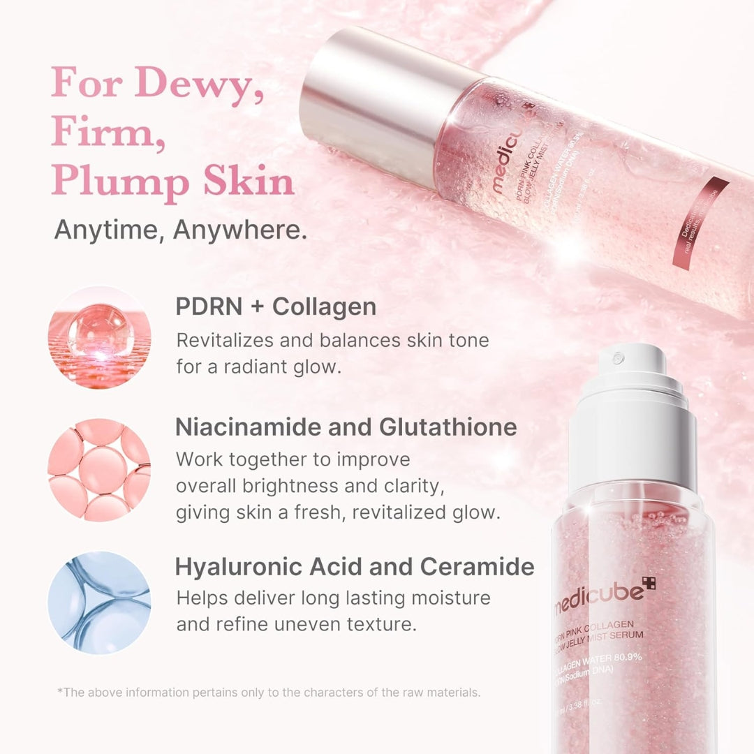 Serum Mist PDRN Pink Collagen Glow Jelly 100 ML Suero en Bruma Antiedad Medicube