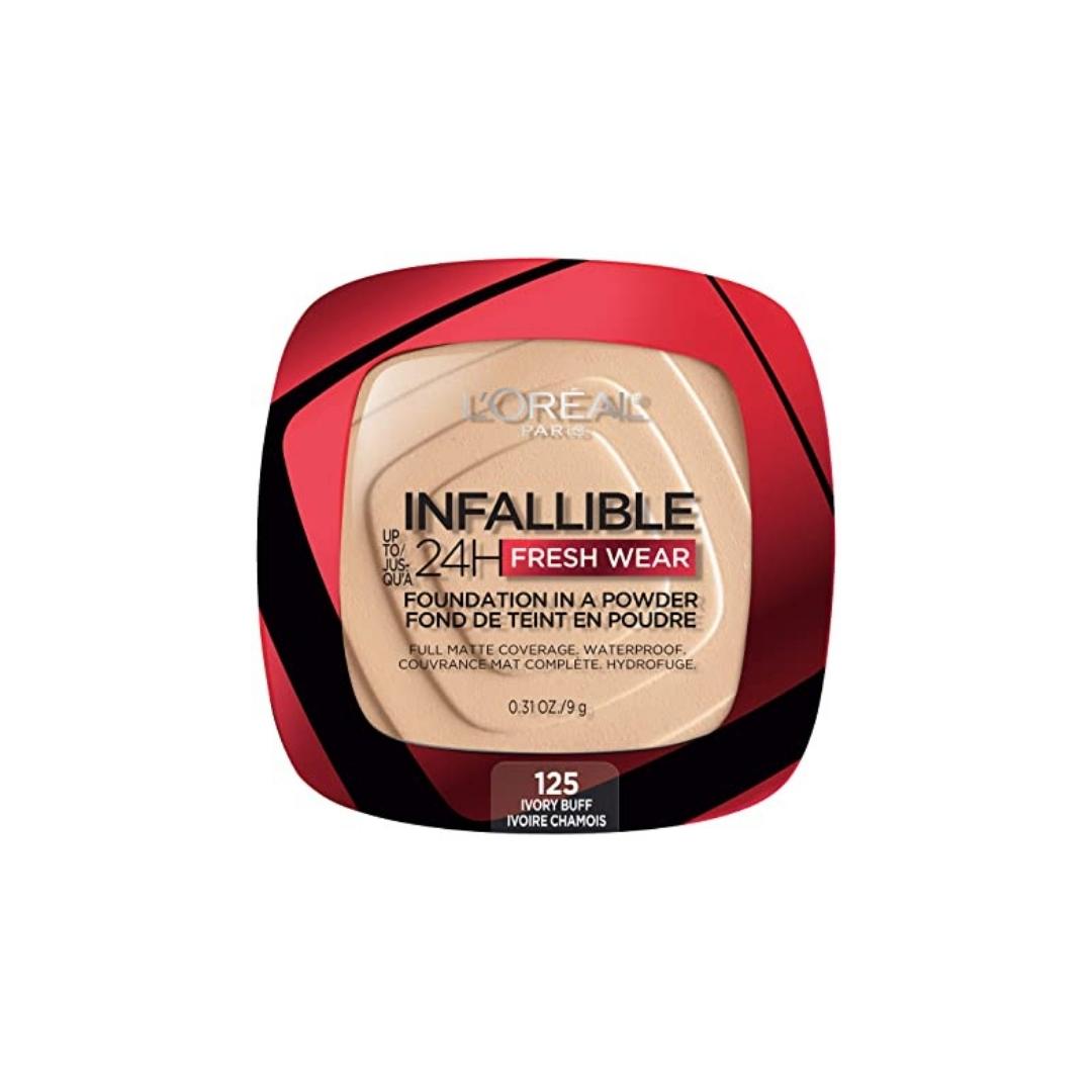 Polvo Compacto Infallible a Prueba de Agua 24h larga duración Fresh Wear 9g Loreal Paris