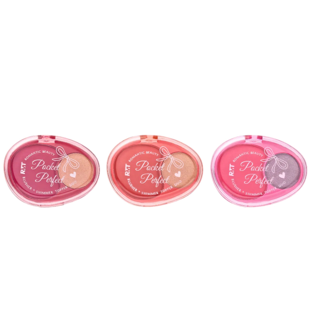 Mini Duo de Blush e Iluminador Pocket Perfect Blush + Shimmer Topper Duo Romantic Beauty