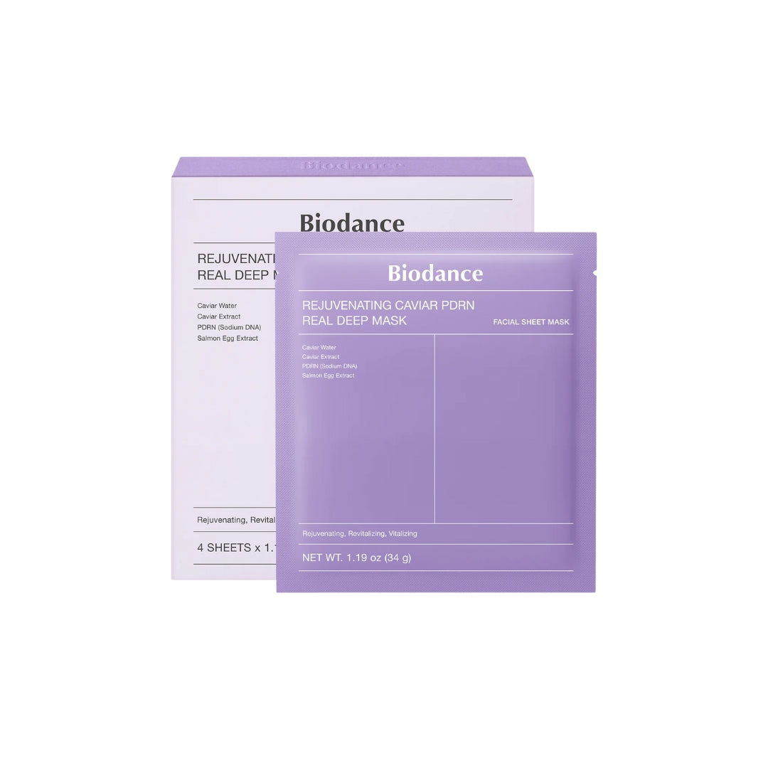 Mascarillas de Caviar Rejuvenating Caviar PDRN Real Deep Mask 4 unidades Biodance