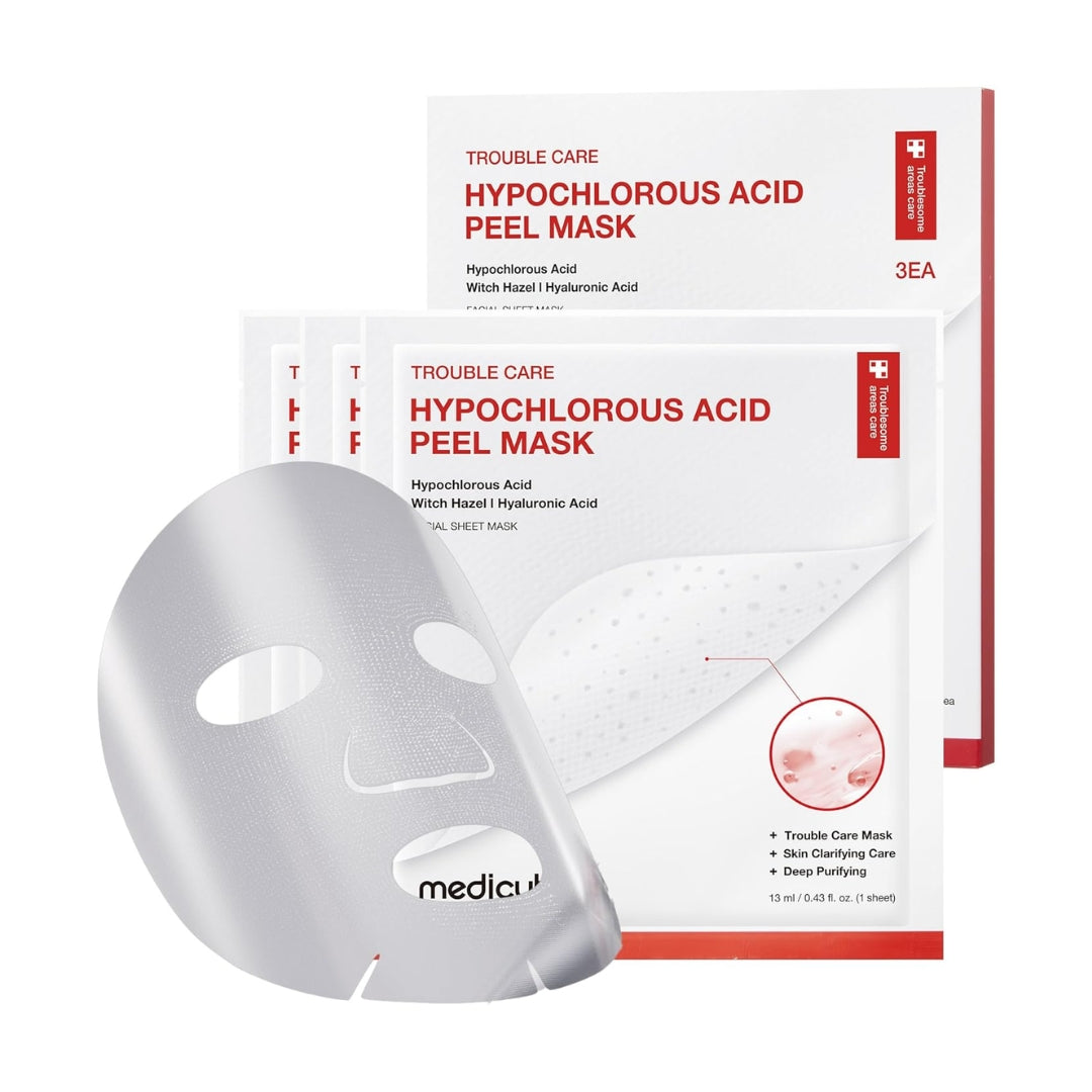 Mascarilla exfoliante con ácido hipocloroso/mascarilla Hypochlorous Acid Peel Mask (3ea) Medicube