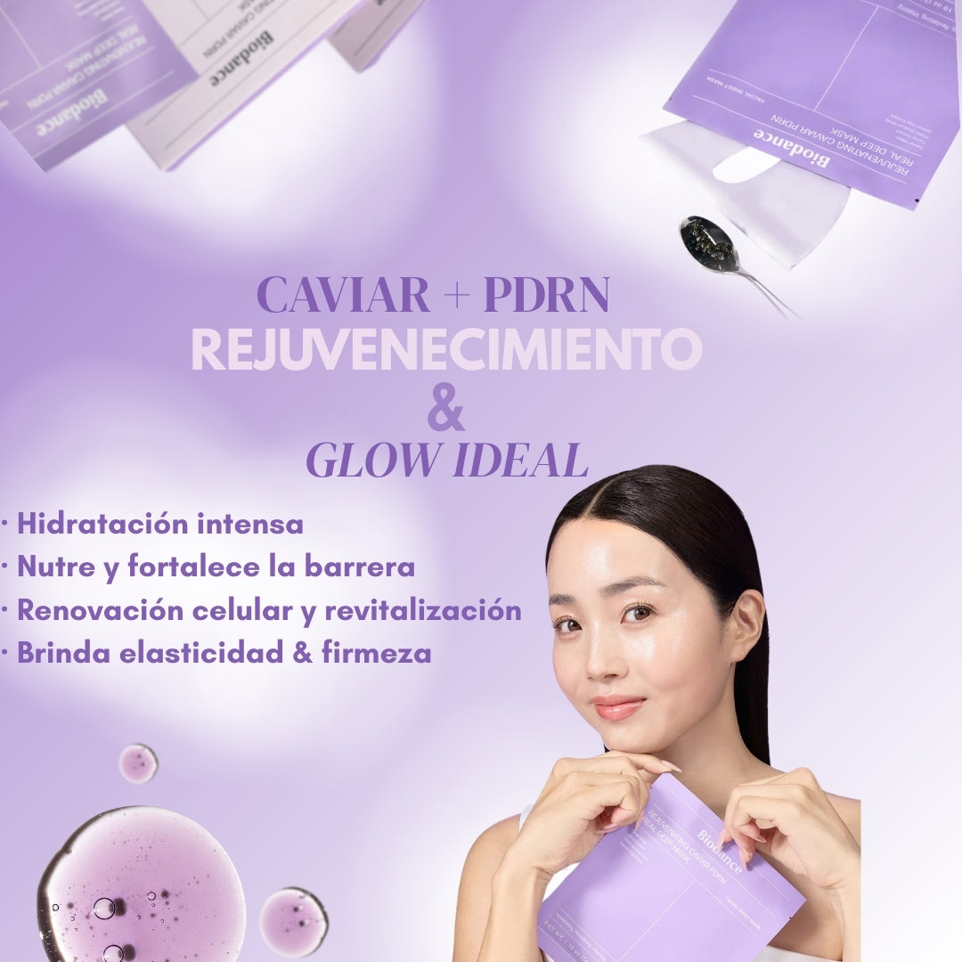 Mascarillas de Caviar Rejuvenating Caviar PDRN Real Deep Mask 4 unidades Biodance