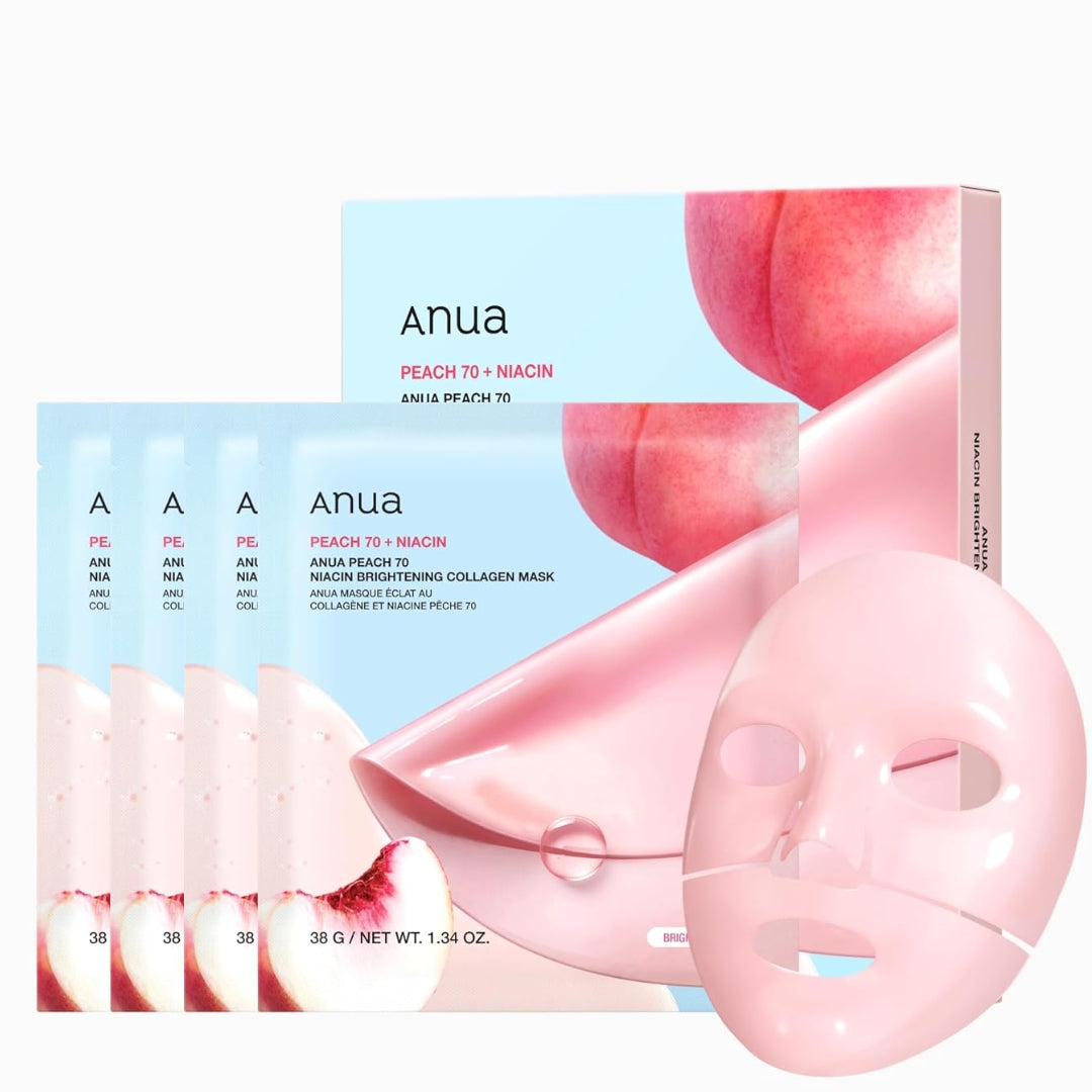 Mascarilla Peach 70 Niacin Brightening Collagen Mask (4 unidades) Anua