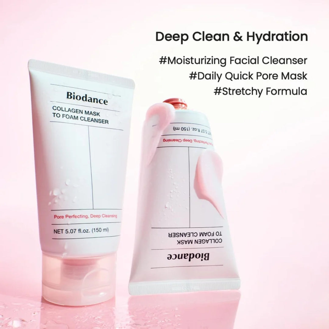 Mascarilla de colágeno que se transforma en limpiador facial en espuma - 150 ml Biodance