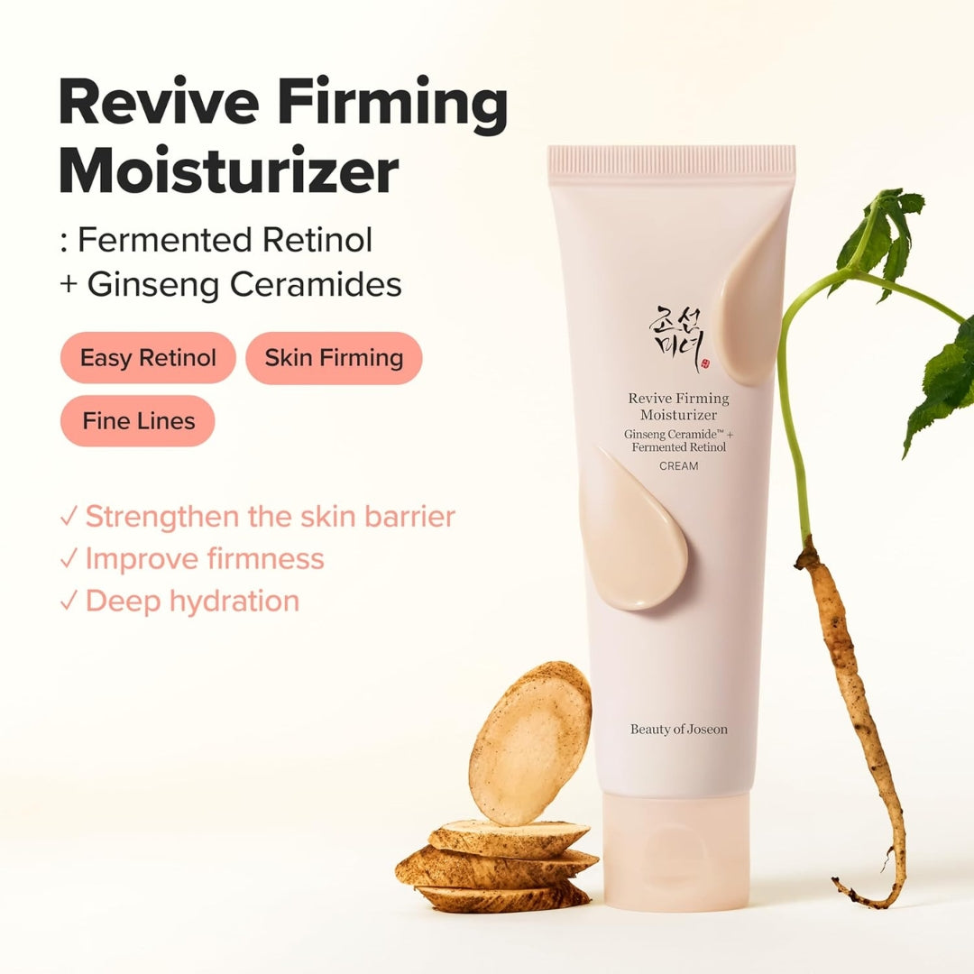 Crema hidratante reafirmante ginseng ceramida + retinol revive - Beauty of Joseon