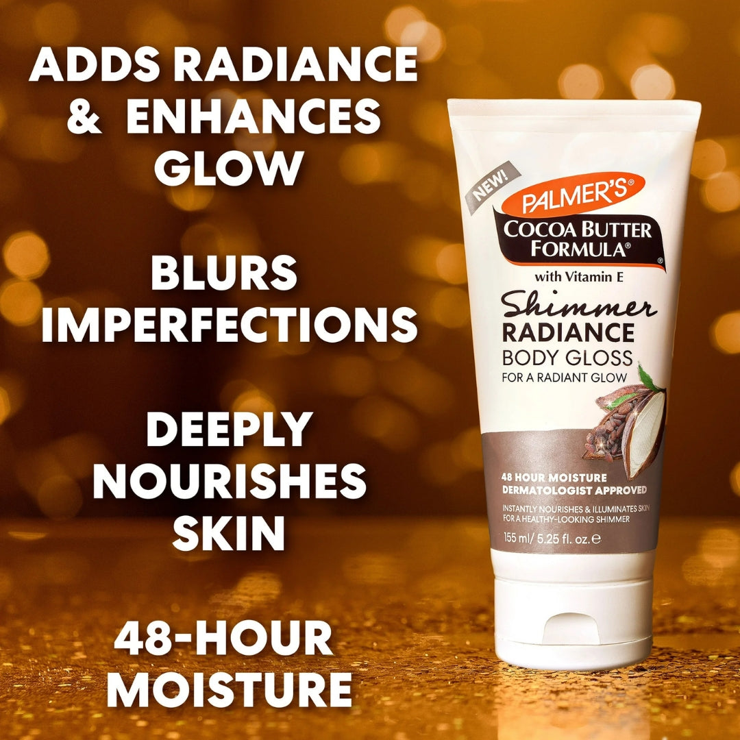 Crema Iluminadora Cocoa Butter Shimmer Radiance Body Gloss 155ml - Palmer's