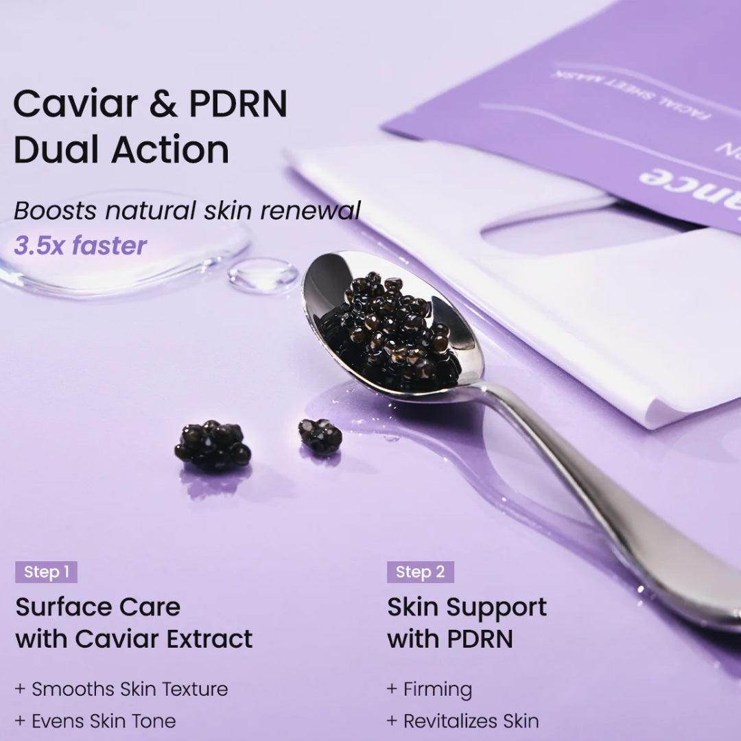 Mascarillas de Caviar Rejuvenating Caviar PDRN Real Deep Mask 4 unidades Biodance
