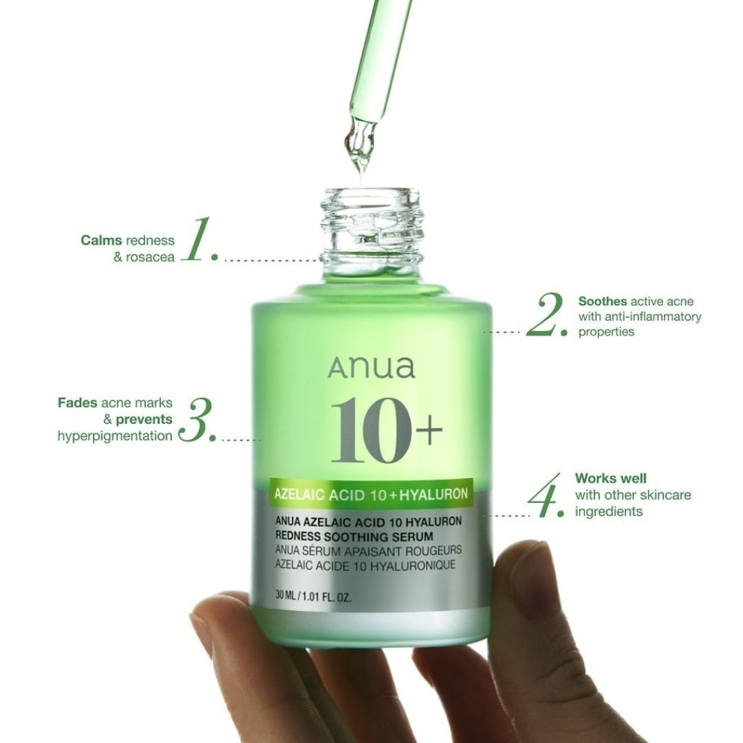 Serum Azelaic Acid 10+ Hyaluron Suero calmante de ácido azelaico 10 Anua