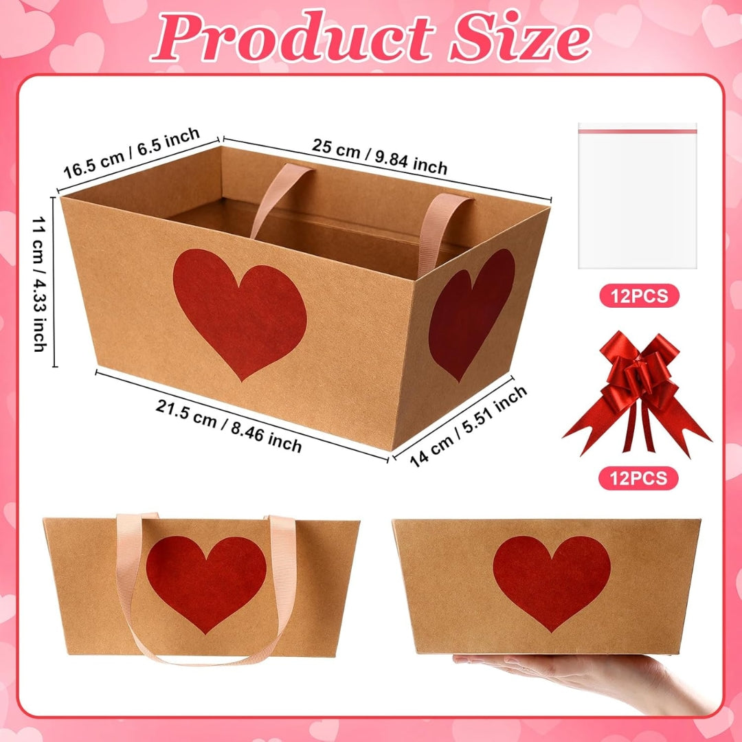Cesta de regalo decorada San Valentin