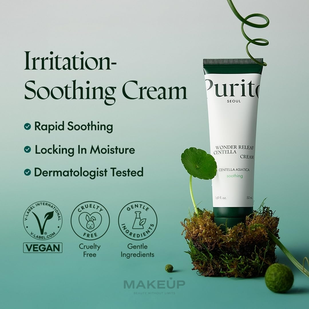 Crema facial calmante con centella wonder releaf centella cream 50ml Purito