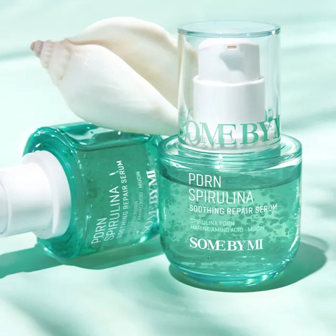 Serum reparador calmante pdrn, espirulina con mucina marina – 1.69 onzas some by mi