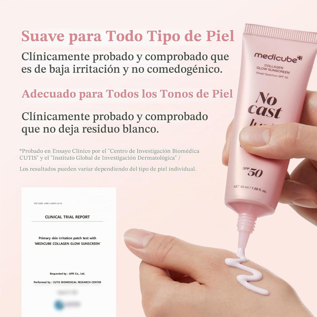 Protector Solar No Cast Just Glow Collagen Sunscreen SPF 50+PA++++ 50ml Medicube