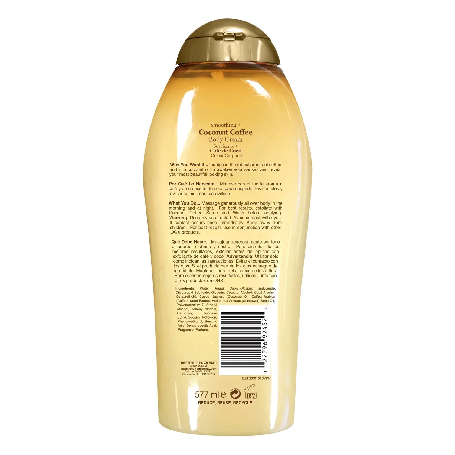 Crema de Coco y Cafe OGX- Coconut Coffee Cream