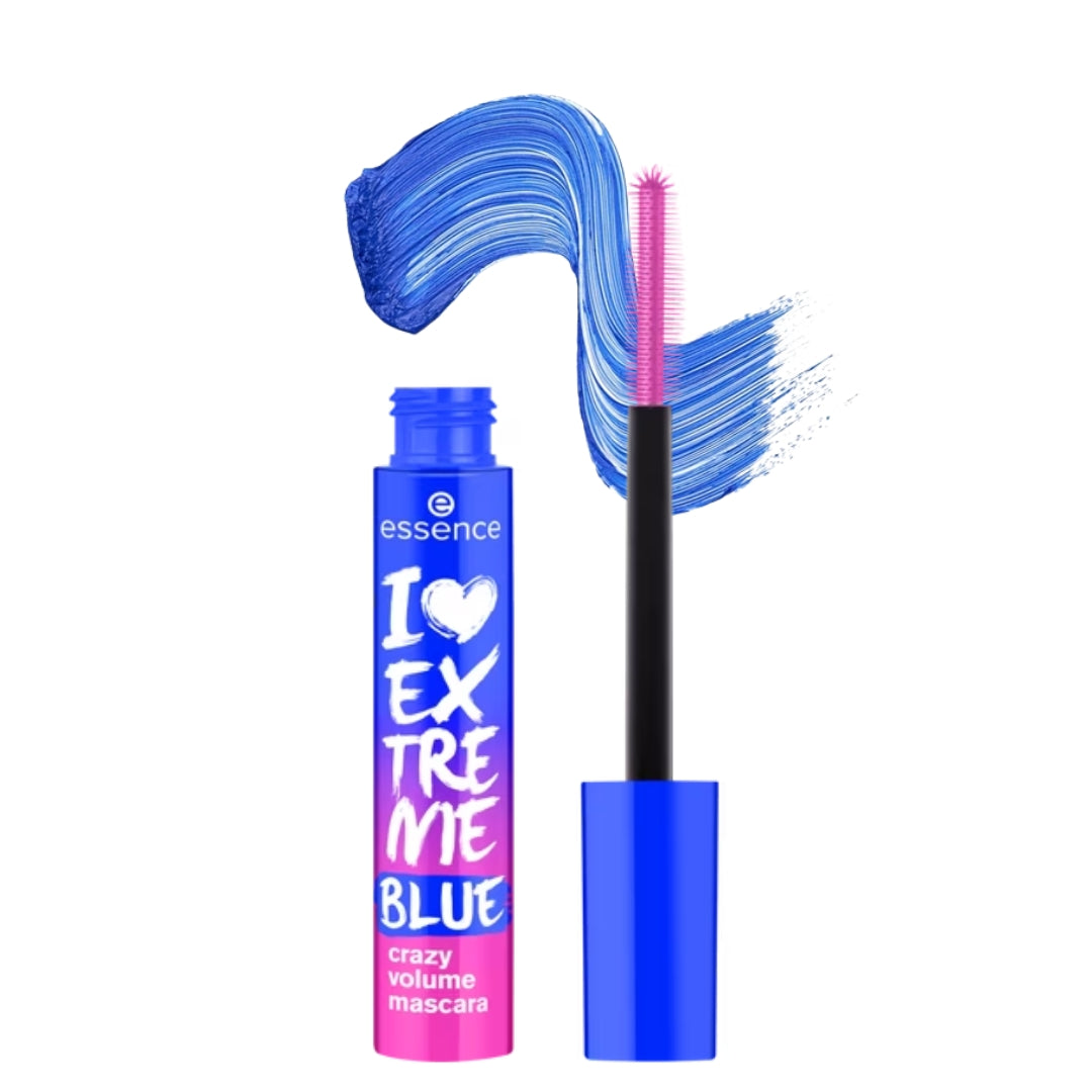 Máscara de pestañas I Love Extreme Azul Crazy Volume Rimel Essence