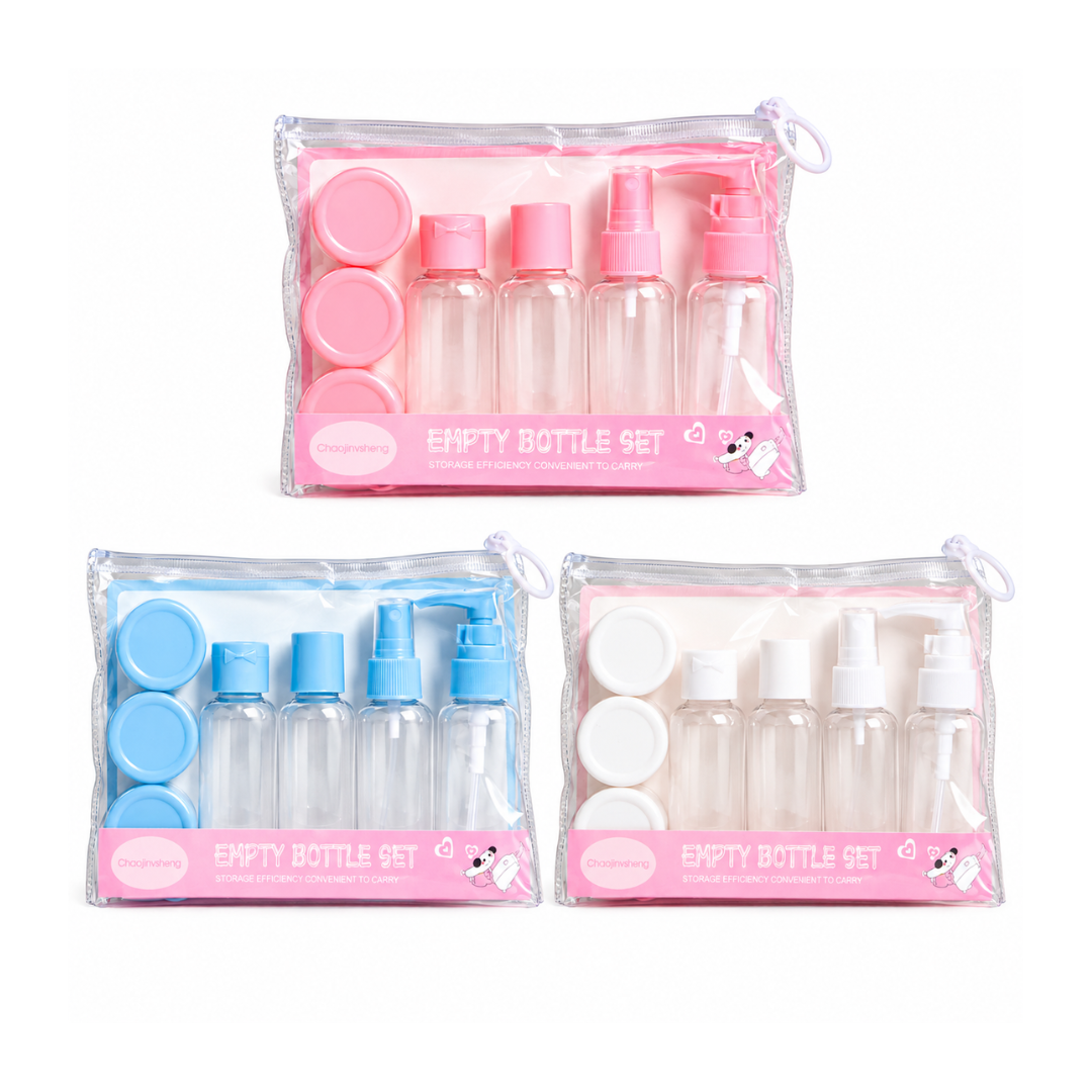 Kit Viajero de 7 piezas mas estuche trasparente