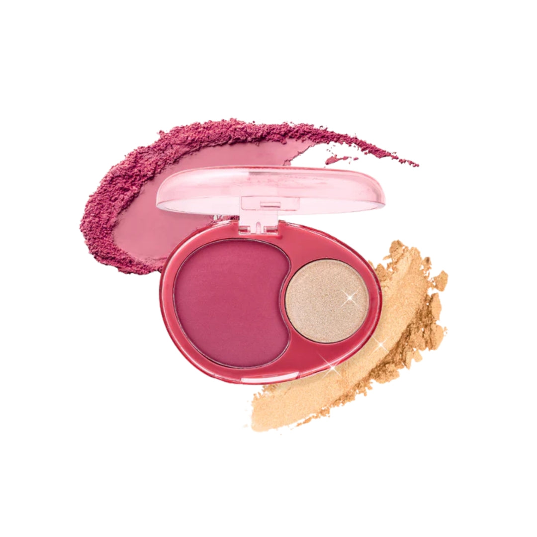 Mini Duo de Blush e Iluminador Pocket Perfect Blush + Shimmer Topper Duo Romantic Beauty