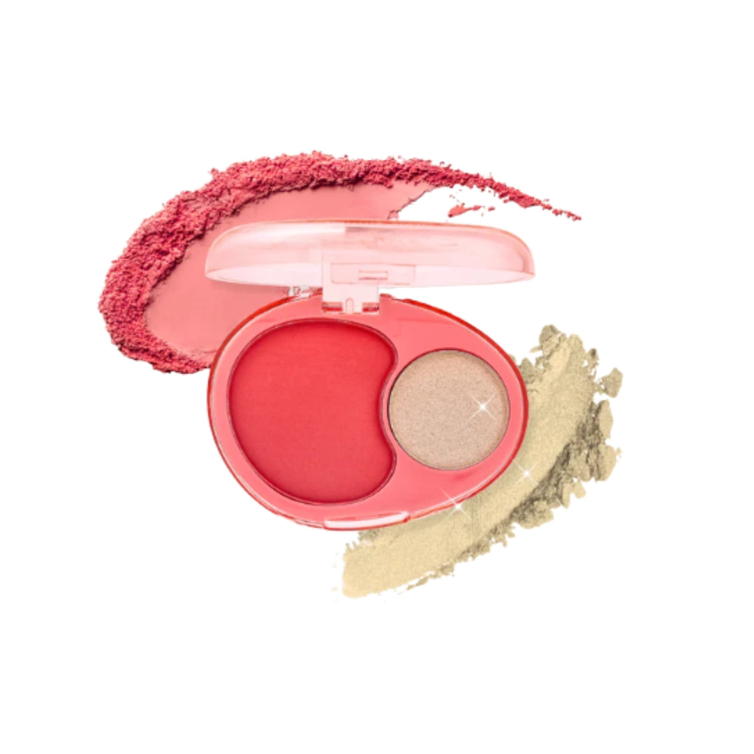 Mini Duo de Blush e Iluminador Pocket Perfect Blush + Shimmer Topper Duo Romantic Beauty