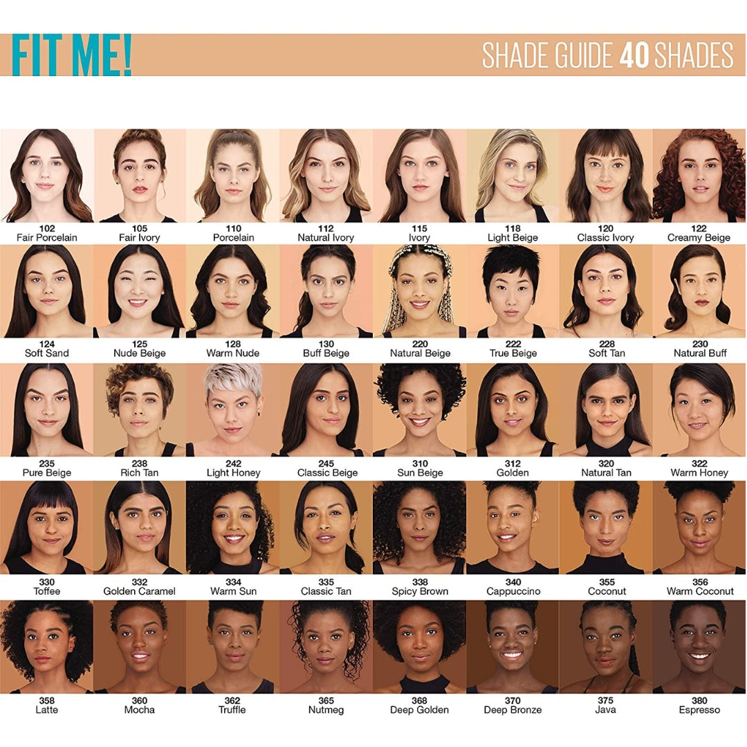 Base Fit Me Mate -Foundation Matte and Poreless  Fit Me 30ml Maybelline