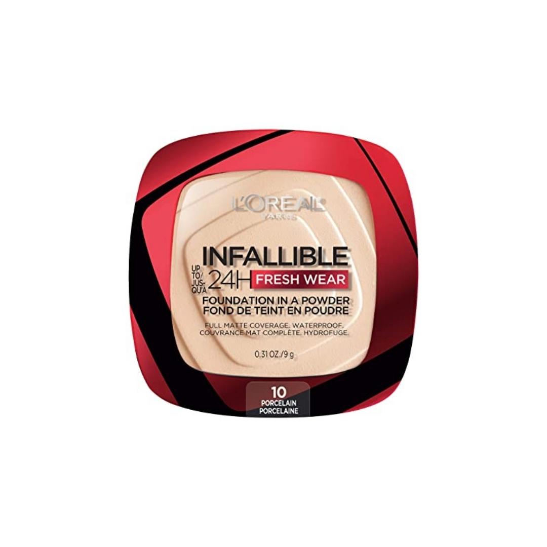 Polvo Compacto Infallible a Prueba de Agua 24h larga duración Fresh Wear 9g Loreal Paris